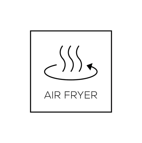 Basit Air Fryer Teknoloji Rozet Logosu Tasarımı Sembol Çizgisi Vektörü — Stok Vektör