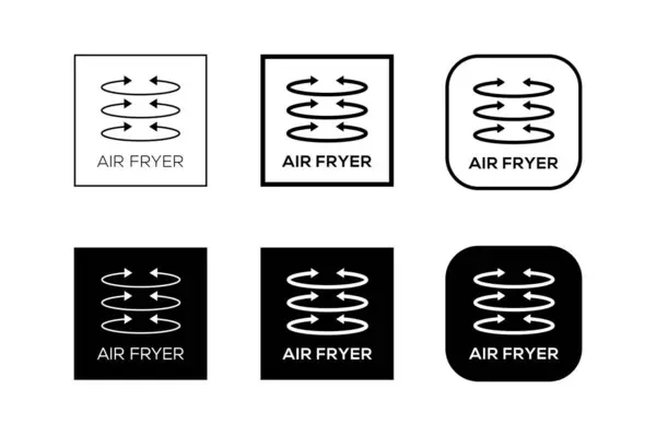 Einfaches Set Von Air Friteuse Technology Badge Logo Design Symbollinienvektor — Stockvektor