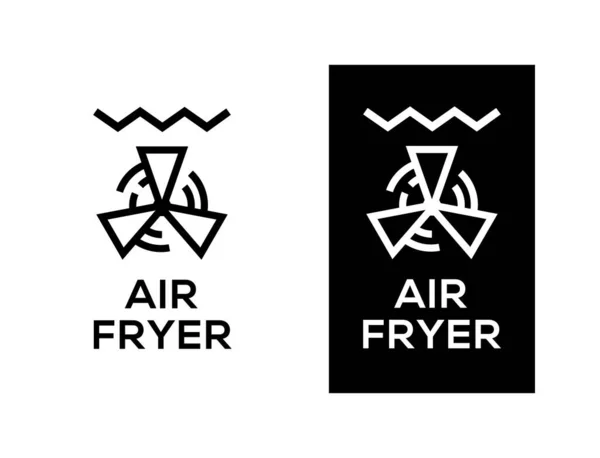 Conception Simple Positive Négative Logo Insigne Technologie Friteuse Air Vecteur — Image vectorielle