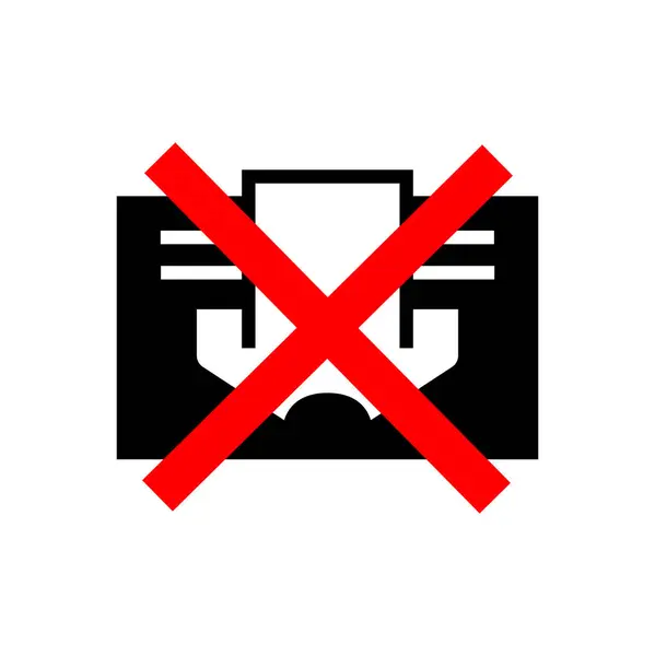 Cubra Imagen Símbolo Prohibición Signos Icono Del Vector — Vector de stock