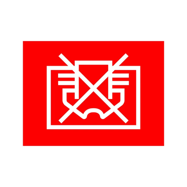 Cubra Imagen Vectorial Símbolo Prohibición Signos Icono Negativo Línea Roja Vector de stock