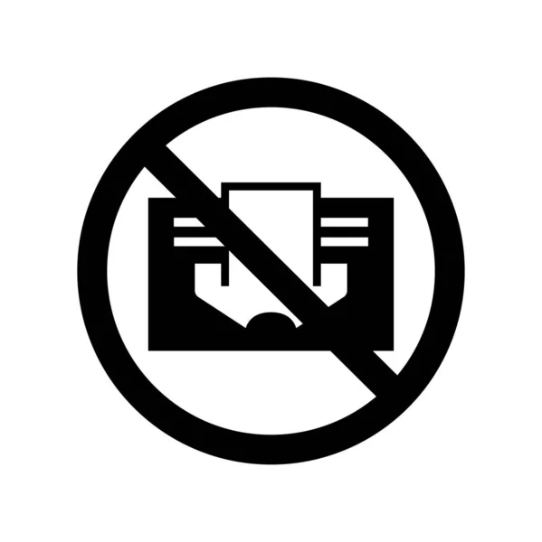 Cubra Imagen Símbolo Prohibición Signos Icono Vector Blanco Negro Ilustración de stock