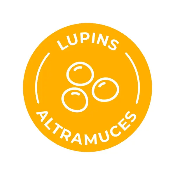 Odizolowana Etykieta Ostrzegawcza Logo Wektora Kolorowe Ikony Alergenów Lupins Nietolerancji — Wektor stockowy