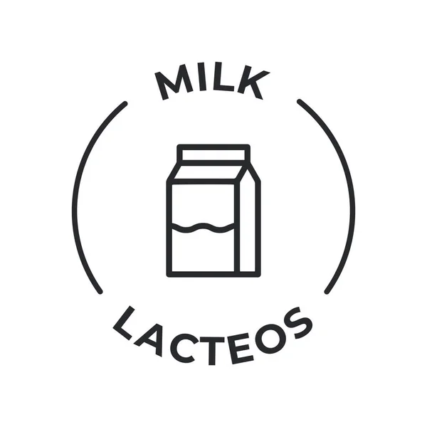 Eenvoudig Geïsoleerd Vector Logo Badge Ingrediënt Waarschuwingsetiket Allergenen Pictogrammen Voedselintolerantie — Stockvector