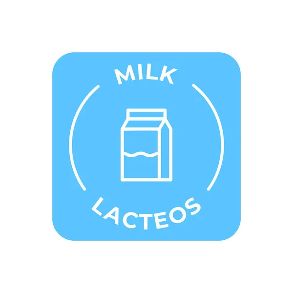 Eenvoudig Geïsoleerd Vector Logo Badge Ingrediënt Waarschuwingsetiket Kleurrijke Allergenen Pictogrammen — Stockvector