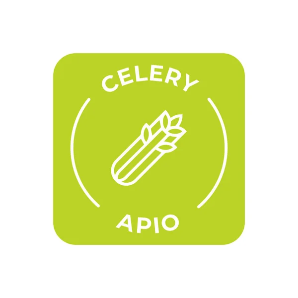 Jednoduchý Samostatný Štítek Nápisem Vektorové Logo Barevné Ikony Alergenů Celery — Stockový vektor