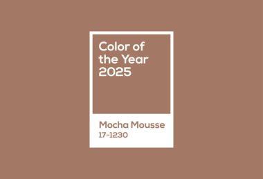 2025 yılının rengi. Mocha Mousse. Eğilimler, moda, tasarım.