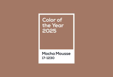 2025 yılının rengi. Mocha Mousse. Eğilimler, moda, tasarım.