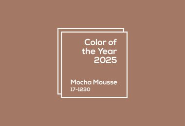 2025 yılının rengi. Mocha Mousse. Eğilimler, moda, tasarım.