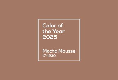 2025 yılının rengi. Mocha Mousse. Eğilimler, moda, tasarım.
