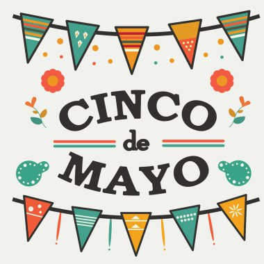 Cinco de Mayo Bunting Flags with Fun Typography