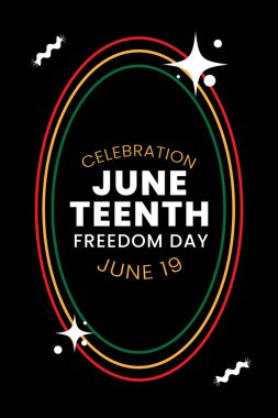 Haziran 'da Özgürlük Günü' nü kutluyoruz. Arkaplan, pankart, kart, gönderim için 19 Haziran Şablonu