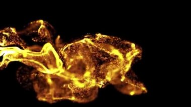 Sihirli parçacıklar sıvı ışık saçan dijital efekt konseptiyle yavaş çekim arkaplanı sıçratır