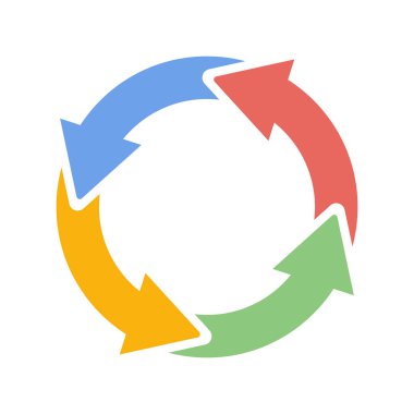 colorful round rotating arrows.Easy-to-use vector data.