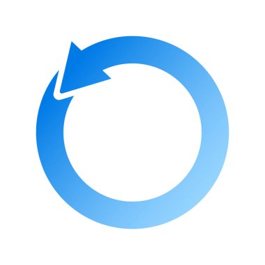 blue gradient round rotating arrow.Easy-to-use vector data.