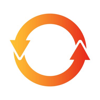 red gradient round rotating arrow.Easy-to-use vector data.