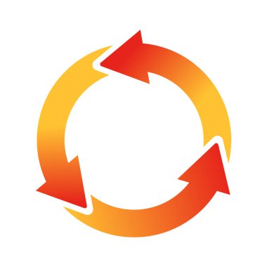 red gradient round rotating arrow.Easy-to-use vector data.