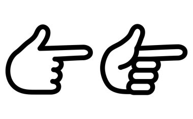 Basit bir monokrom el simgesi seti. Kullanımı kolay vektör materyali