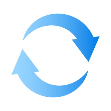 blue gradient round rotating arrow.Easy-to-use vector data.