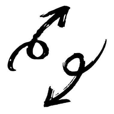 Hand drawn monochrome arrow set.Easy-to-use vector data.