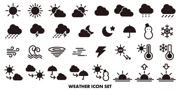 stock vector Simple monochrome weather icon set.Easy-to-use vector material.There are other variations as well.