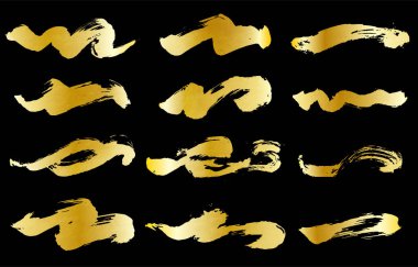 Fırça ile yazılmış çeşitli satırlar (altın)