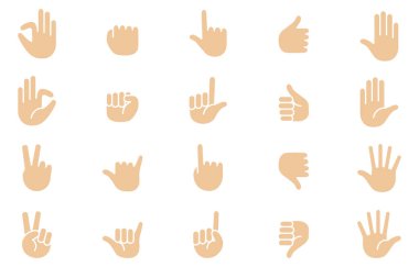 Basit el simgesi seti