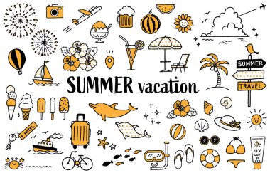 Basit ve şirin yaz resimleme seti (2 renk)