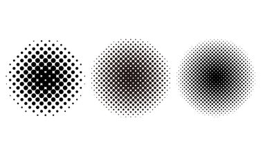 Siyah yarım tonlu noktalar kümesi.