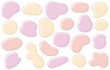 Sert ve şirin el çizimi konuşma balonu seti (sıcak renkler)