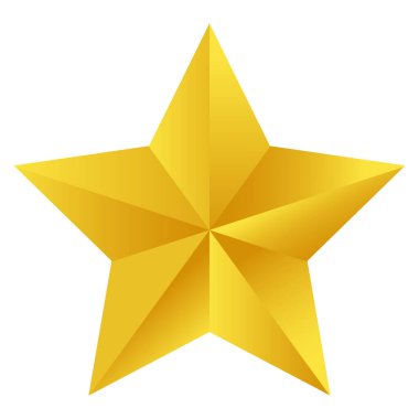 Üç boyutlu altın yıldız çizimi