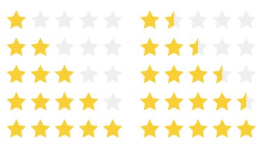 Sevimli tombul yıldız derecelendirme seti