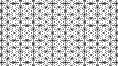 Japonca arkaplan: Asanoha Japon Geometrik Deseni Siyah ve Beyaz