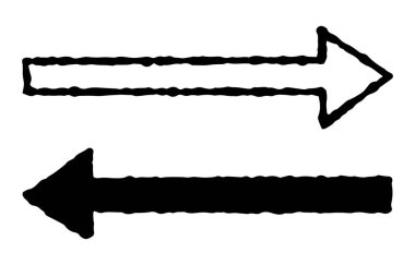 El çizimi güçlü ok seti (monokrom)