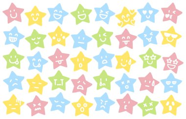 El çizimi Yıldız Yüzü Simgesi Ayarları (pastel renk)