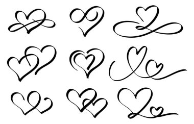 El boyası kalp dekorasyonu seti (monokrom)