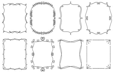 El çizimi biçiminde zarif çerçeve (vektör)