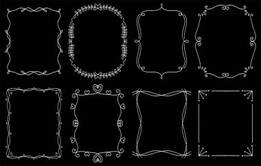 El çizimi biçiminde zarif çerçeve (vektör)