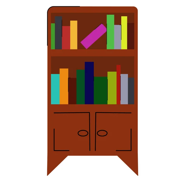 Bookshelf Simple Flat Style Bookcase Vector Illustration Knowledge Place Studying — Stock Vector