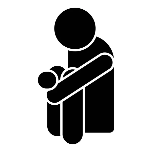 悲しいポーズのシンボルは 単純なスティックマン抱擁膝 人の回路図の表現 黒いシルエットの男 — ストックベクタ