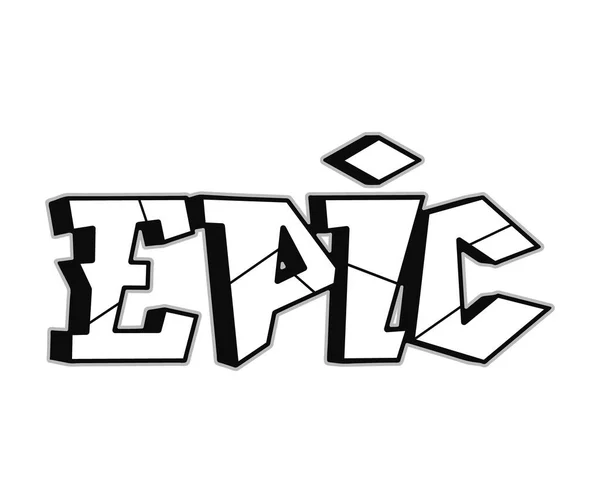 Palavra Épica Trippy Psicodélico Grafite Estilo Letters Vector Mão Desenhada —  Vetores de Stock