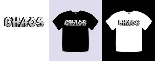 Chaos Typografie Shirt Schriftzug Zitiert Design Template Vector Art Illustration — Stockvektor