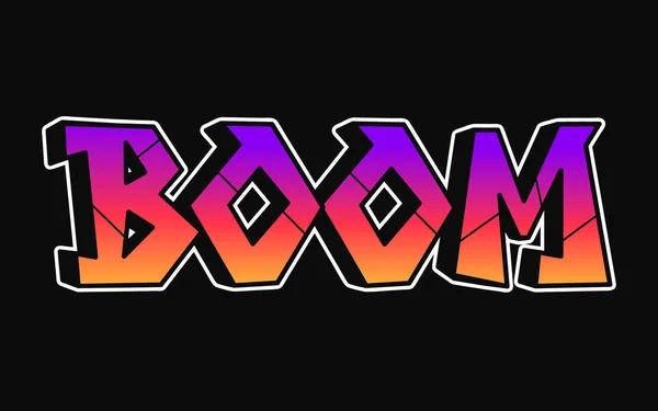 Boom Cuvânt Graffiti Stil Litere Vector Mână Desenat Doodle Logo — Vector de stoc