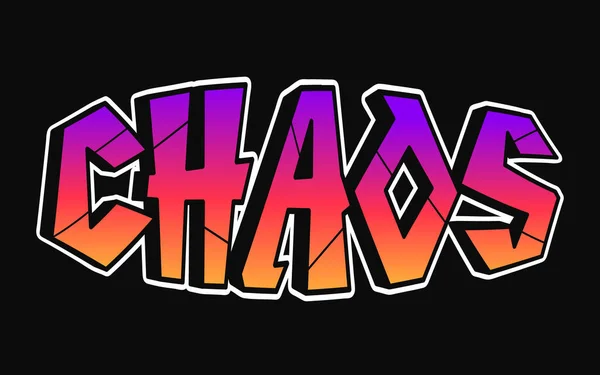 Chaos Woord Graffiti Stijl Letters Vector Hand Getekend Doodle Cartoon — Stockvector