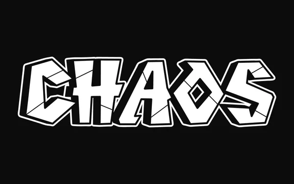 Хаос Слово Графіті Стиль Літери Векторна Мальована Каракулі Ілюстрація Логотипу — стоковий вектор