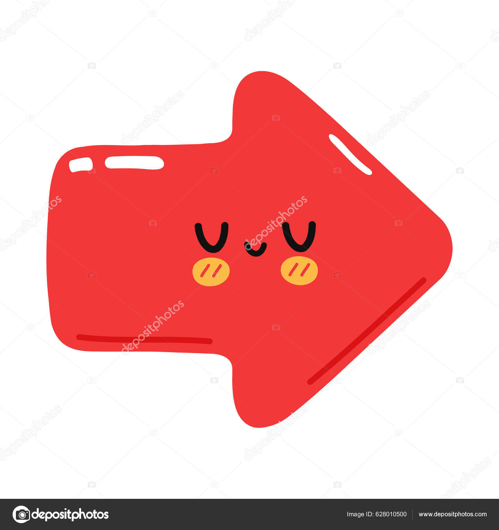 Ícone Seta Vermelha Engraçado Bonito Vector Mão Desenhada Desenho Animado  Vetor de ©Yecher81 628010500, image size:1600x1700