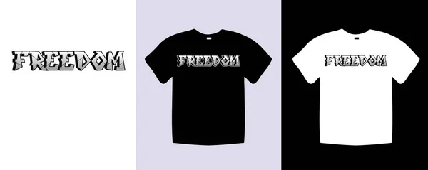 Libertad Tipografía Camiseta Letras Citas Diseño Plantilla Ilustración Arte Vectorial — Vector de stock