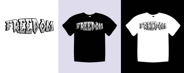 Freedom Typografie Shirt Schriftzug Zitiert Design Template Vector Art Illustration — Stockvektor