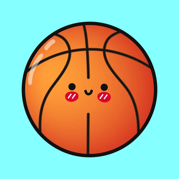 Cute Funny Soccer Ball Vector Hand Drawn Cartoon Kawaii Character — Stock Vector