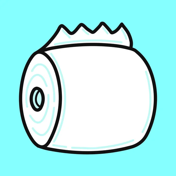 Mignon Papier Toilette Drôle Vecteur Dessin Main Dessin Animé Kawaii — Image vectorielle